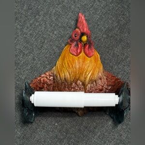 Hobby Lobby Red and Yellow Rooster Toilet Paper Holder